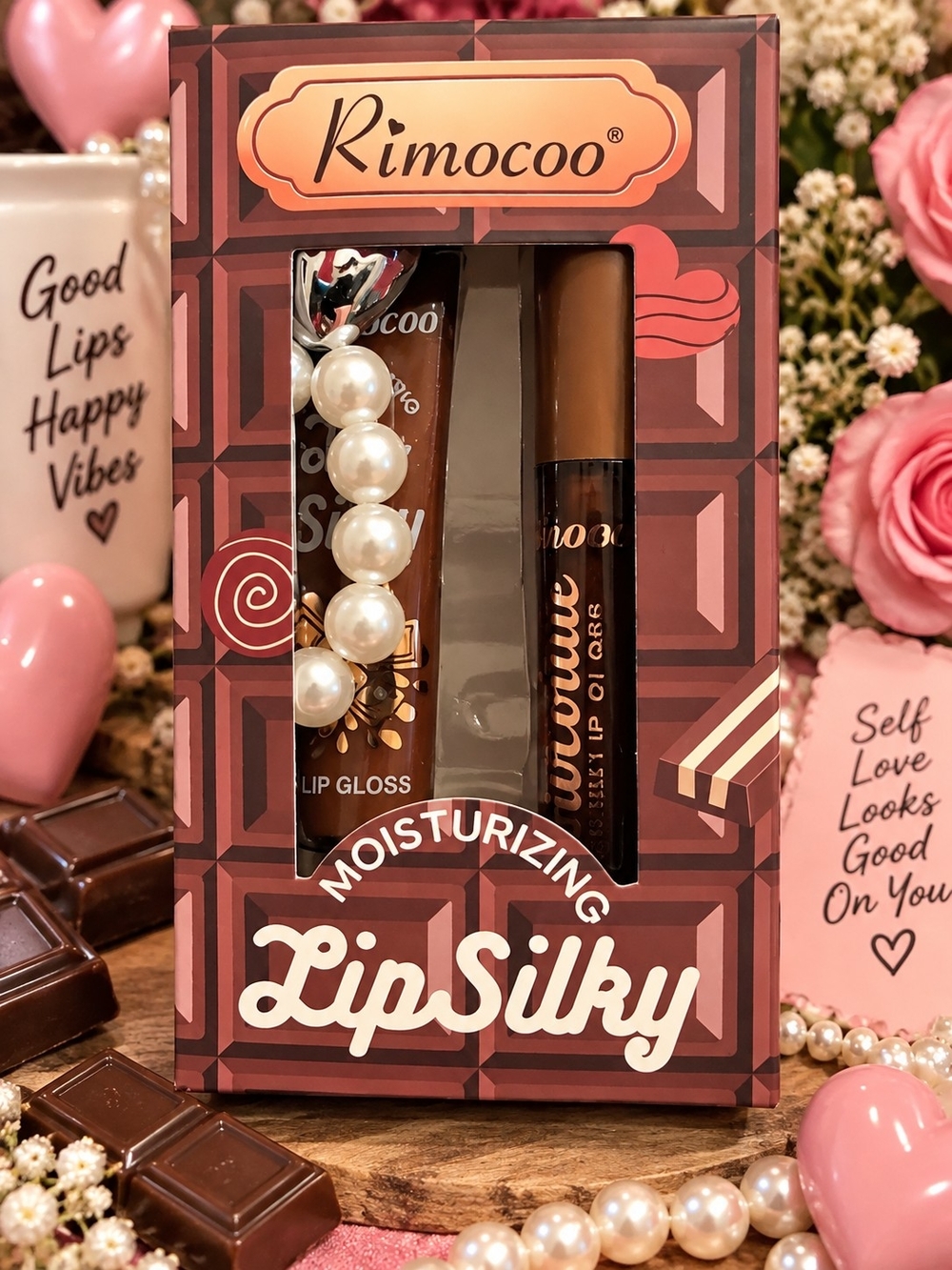 Moisturizing LipSilky Lip Gloss & Balm Set - Brown